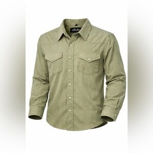 White Horse Mens Long Sleeve Pearl Snap Shirt Size LT​​​​​​​